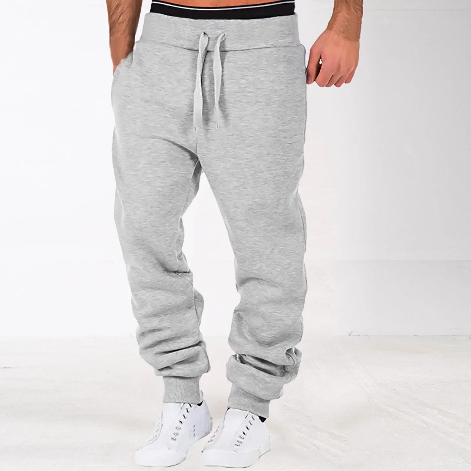 

Sport Pants Pocket Sweatpants Jogging Pants Loose Gym Workout Joggers Running Trousers Casual Drawstring Sweatpants