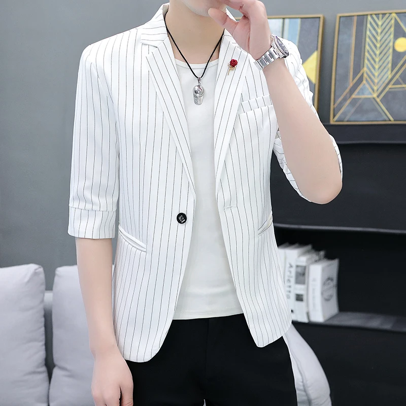 Spring High Quality New Men's Fashion Korean Version Slim Handsome Trend Business Casual Four Seasons Blazers Coats D403
