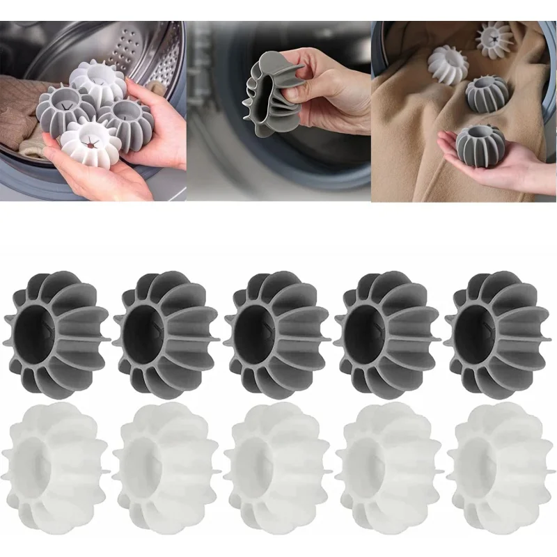 

5/10Pcs 4*6cm Reusable Anti-Winding Washing Machine Ball Dryer Balls Laundry for Anti-Winding Clothes Deep Cleaning