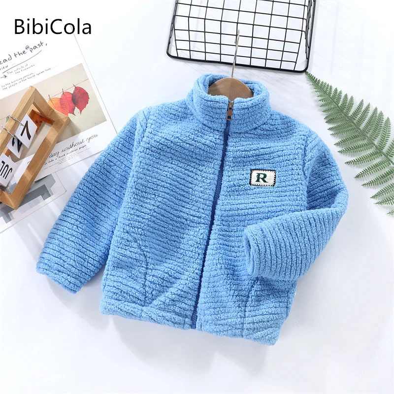 

2022 New Children's Autumn and Winter Outwear Boys' and Girls' High Neck Zipper Shirt Double Sided Velvet Children's Wear