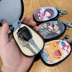 Cartoon Key Bag Female Compact Multi-function Car Universal Storage Bag Lady Key Cover Key Chain Coin Purse