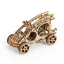 3D Wooden Puzzle Bumper Car  Model Kit Handmade DIY Assembly Educational Toy Jigsaw Model Building Kits for Kids Adults