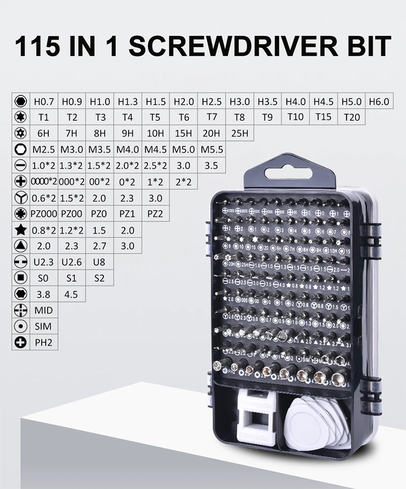 KALAIDUN 117/115/122 In 1 Screwdriver Set Precision Torx Hex Screw Driver Magnetic Screwdrivers Kit Phone Watch Repair Hand Tool manual planer