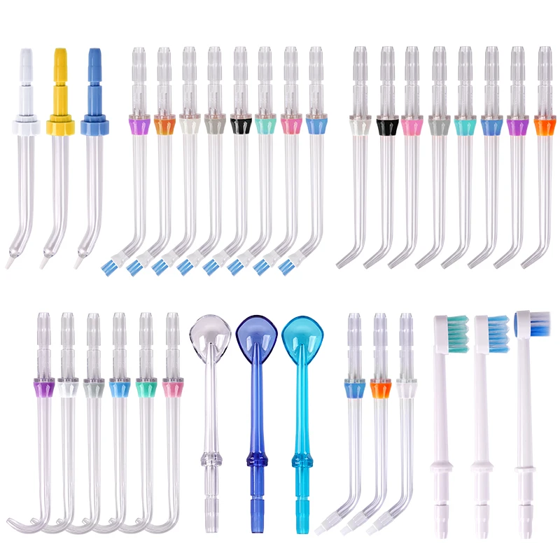1pc 치과 구강 Irrigator 교체 가능한 노즐 치과 의사 구강 세척제 제트 팁 물 Flosser 치과 의사 치아 깨끗한 관리 도구 색상 랜덤