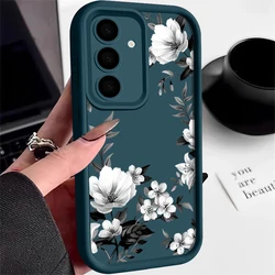 Elegant Black and White Floral Phone Case - Samsung A37 (A746 Blue)