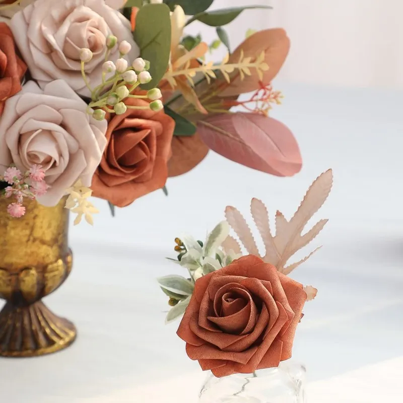 Fiori artificiali, fiori di seta, rose finte, adatti per bouquet da sposa fai-da-te, decorazioni da tavola | Leroy Merlin