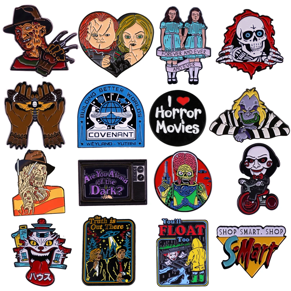 

Halloween Horror Movie Enamel Pin Lapel Pin for Clothes Brooches on Backpack Briefcase Badge Jewelry Decoration Gifts for Friend