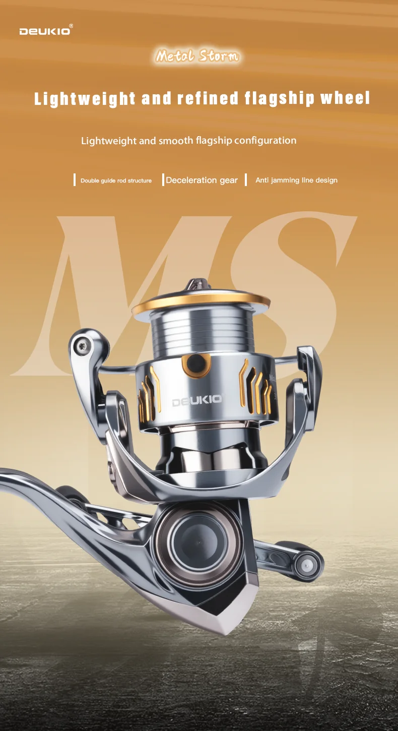 DEUKIO Wasserdichte Angelspinnrolle Meerwasser 5,2:1 Übersetzungsverhältnis 6+1BB CNC-Griff 6 kg Max Drag Power Reel für Süßwasser – Detail 1