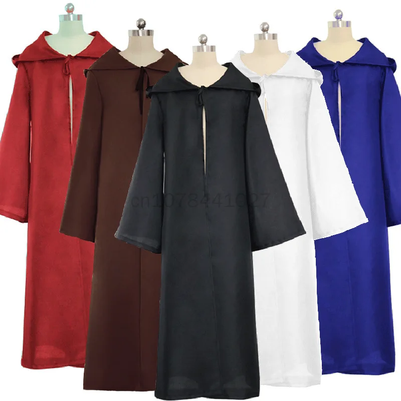 

2023 Adult Kids Halloween Cloak Hooded Medieval Costume Witch Wicca Vampire Elf Purim Carnival Party Cape