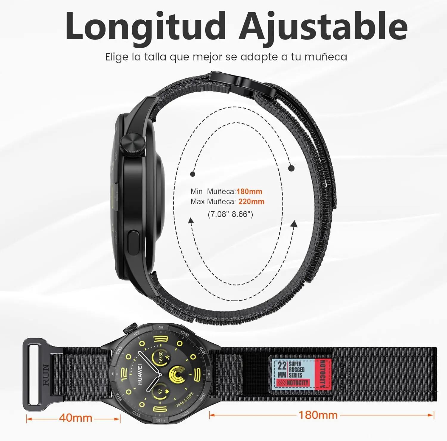 Versatile Nylon Smartwatch Band - 22mm Width