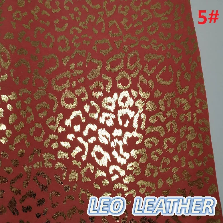 21x29cm A4 SIZE Gold and Silver Leopard Fabric PU Leather for DIY accessories One sheet leather fabric