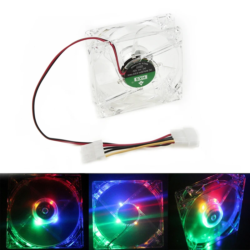 

80mm Computer CPU Fan Cooler LED Computer PC Case Cooling Fan Ultra Silent Heatsink 80x80x25mm Rgb Light Fan,12v 4pin