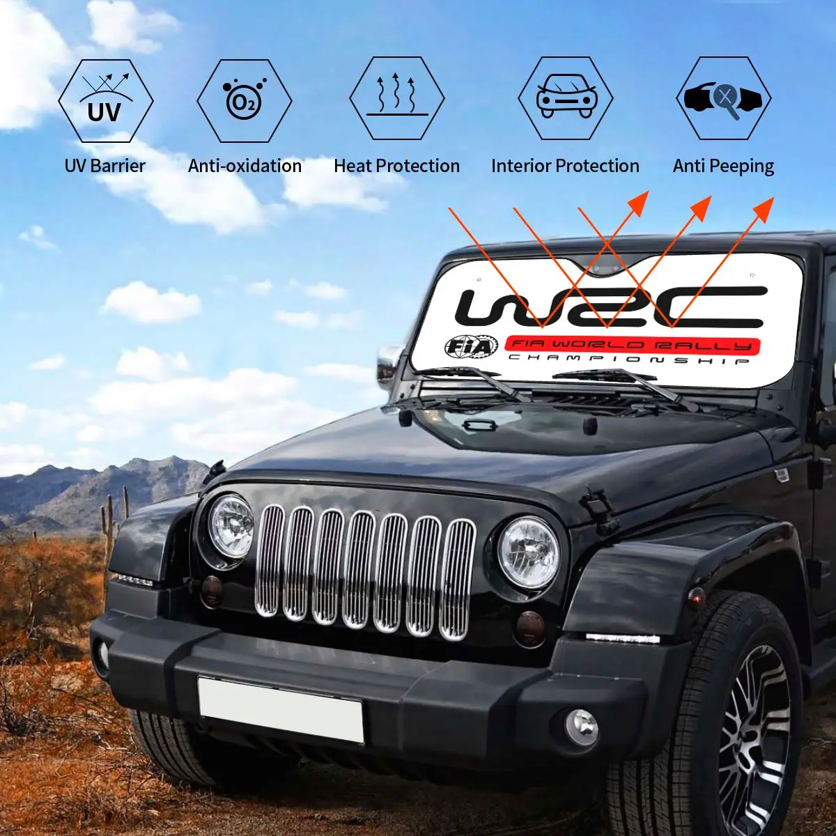 WRC Windshield Sunshade Folding Blocks UV Rays Sun Visor Protector