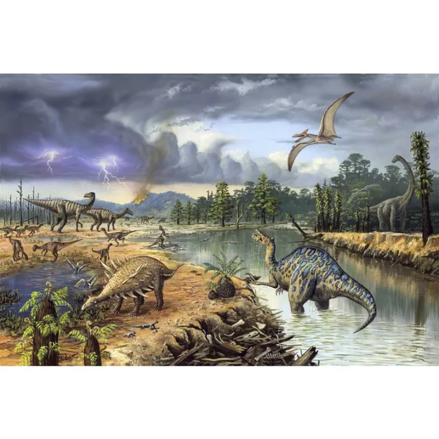100 Pieces Jigsaw Puzzle Assembling Picture Cartoon Animals Dinosaurs Decompression Puzzles Toy Educational Gifts 2