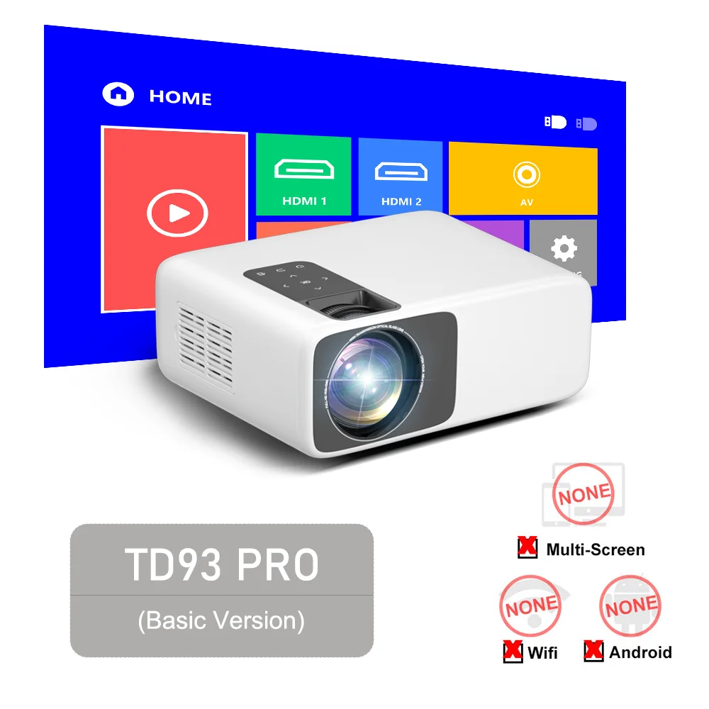 ThundeaL Projector TD93Pro Full HD Video 1080P Android WiFi Projector Home Media Player