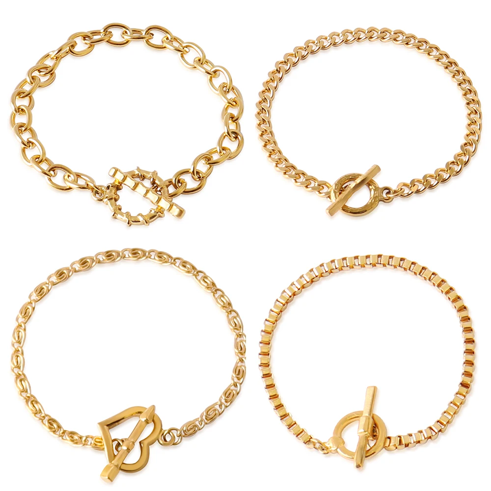 

Fashion Stainless Steel Bracelets Chain Bracelet For Women OT Buckle Bracelet Femme Wild Geometric Hand Jewelry Gift Wholesale