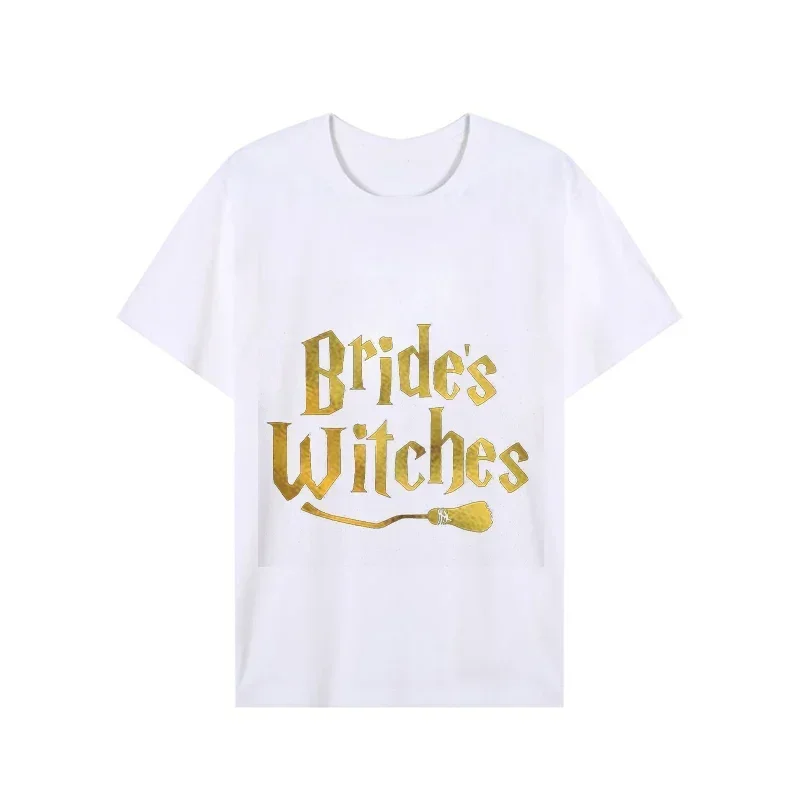 Casual Short Sleeve Tops for Women T Shirt Lady Fashion Summer Funny Witch Themed Hen Party Women Tshirts Team Bride Tee T-Shirt 5