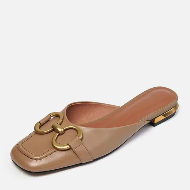 Women Sandals French Vintage Summer Low Heel