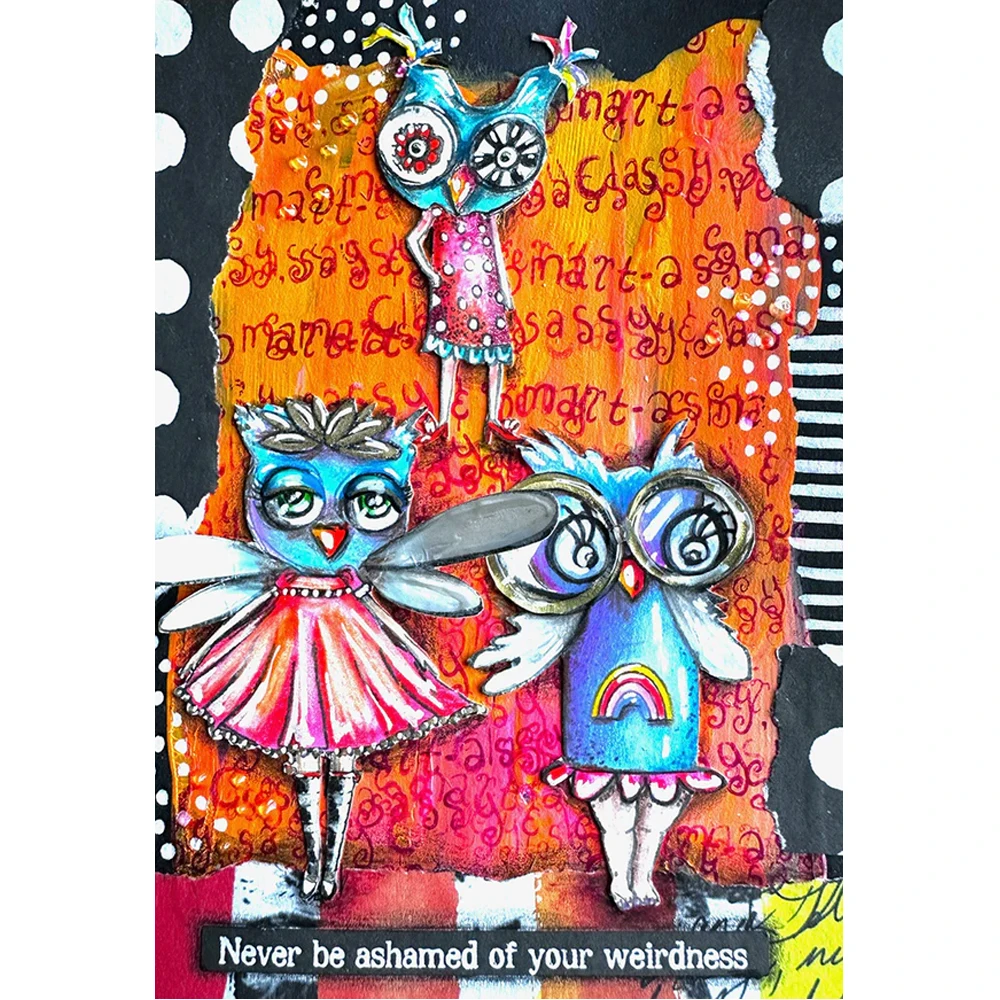 Owl Signature Cool Madam Collection Clear Silicone Stamps Build Postcard Stamp Set For DIY Scrapbooking Paper Cards Making,clear stamps,clear rubber stamps