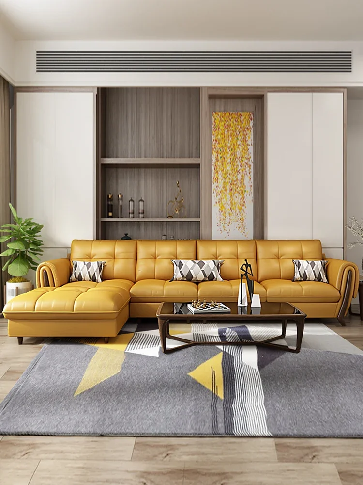 

Living room luxury Nordic yellow sofa
