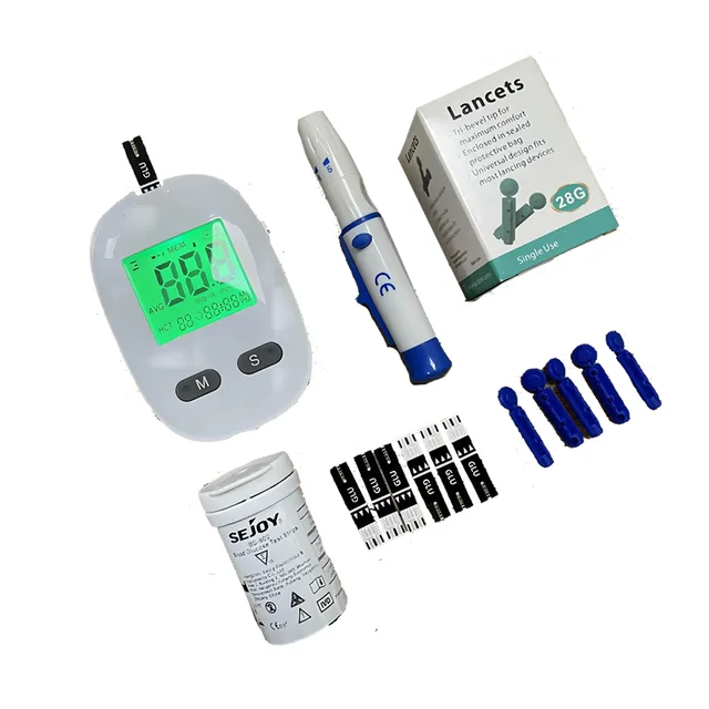 Medidor de glucosa en sangre, accesorios de monitoreo, Montior para  Diabetes, tira de prueba, lanceta, glucómetro - AliExpress