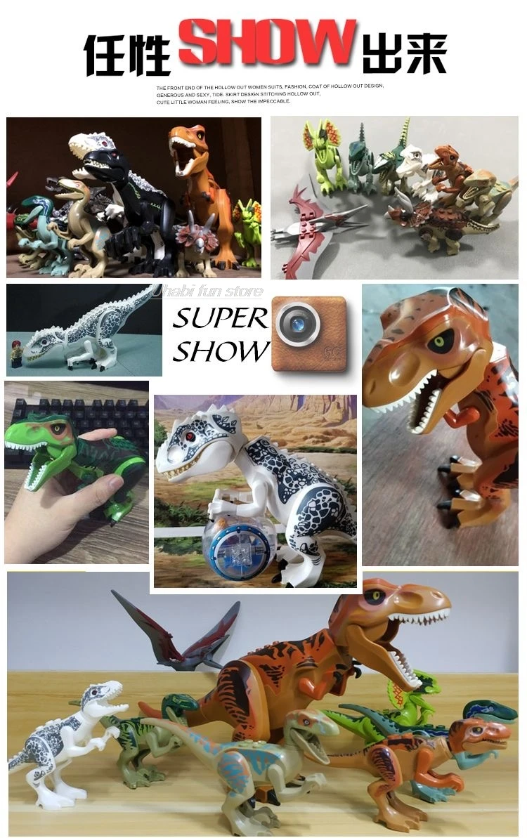 Helle Jurassic Dinosaurier Welt Velociraptor Triceratops Rex Pterosaur Modell Montieren Bausteine Spielzeug Für Kinder Jungen Geschenk – Detail 3