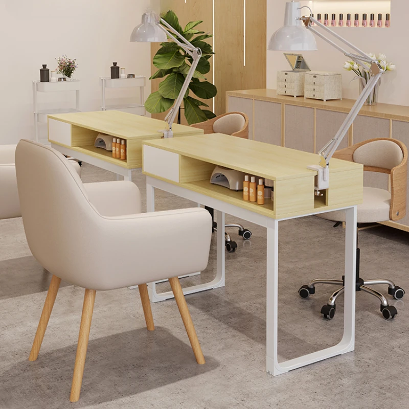 

Reception Dressing Nail Desk Professional Nail Artist Manicure Table Luxury Simple Nordic Mesa De Manicure Salon Furniture KMNT