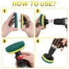 12 PCS Electric Cleaning Brush Yellow Brush Head Set Floor And Wall Cleaning And Polishing As Shown Metal+Plastic 3