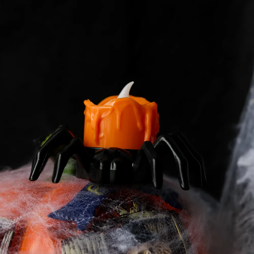 Halloween Decoration Pumpkin Lantern Ornament LED Electronic Candlelight Party Supplies Decoration Prop Spider Night Light 4