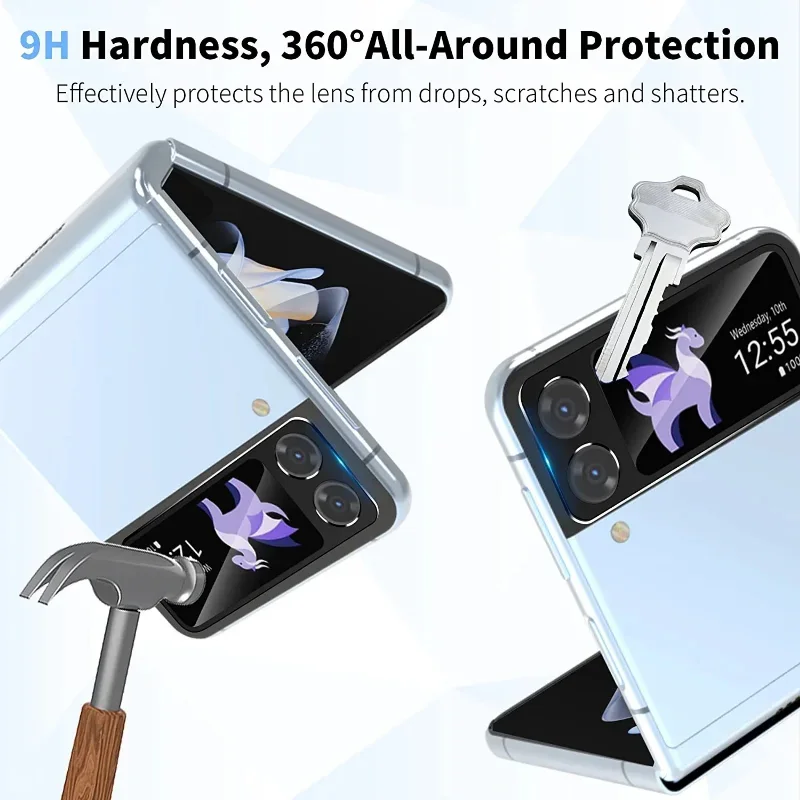 Soft Screen Protector and Tempered Glass Film for Front Screen and Camera Lens - Flexible Film Designed for Foldable Phones