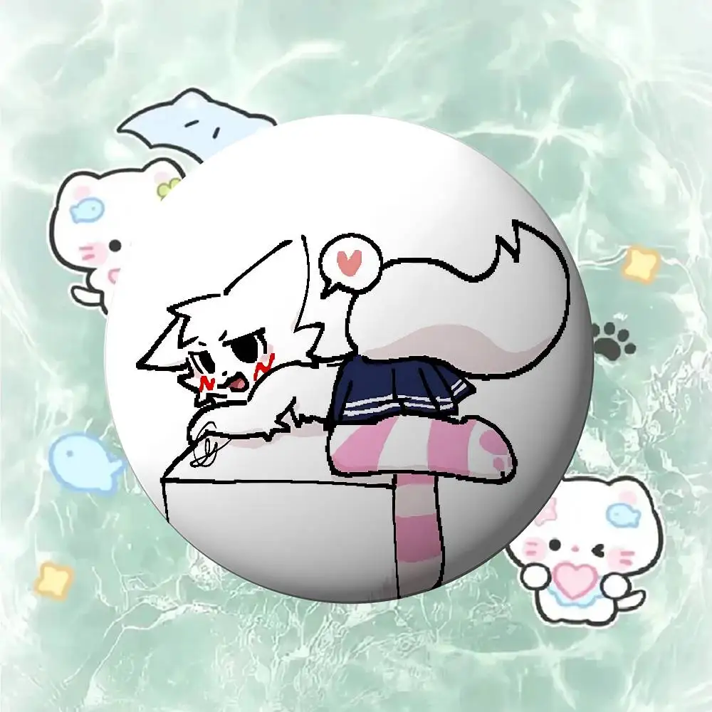 Süße B-boykisser Silly Cat Abzeichen Weißblech Soft Button Pin Brosche Metall Abzeichen Custom Schmuck Zubehör Hut Tasche Revers – Detail 15
