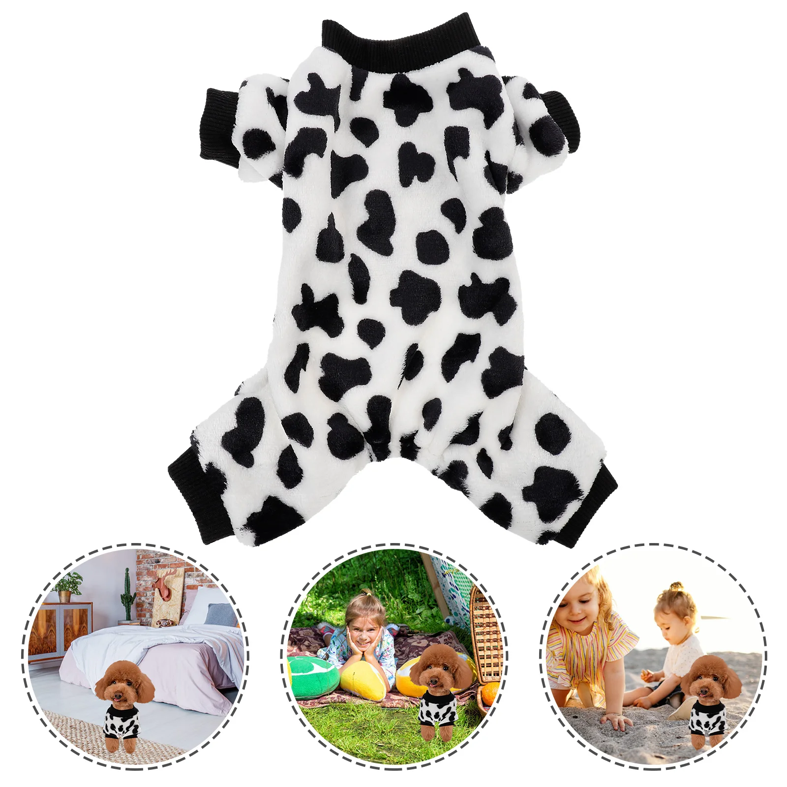 

Costume Cow Spot Pattern, Puppy Coat Warm Costume for Autumn Winter Clothes