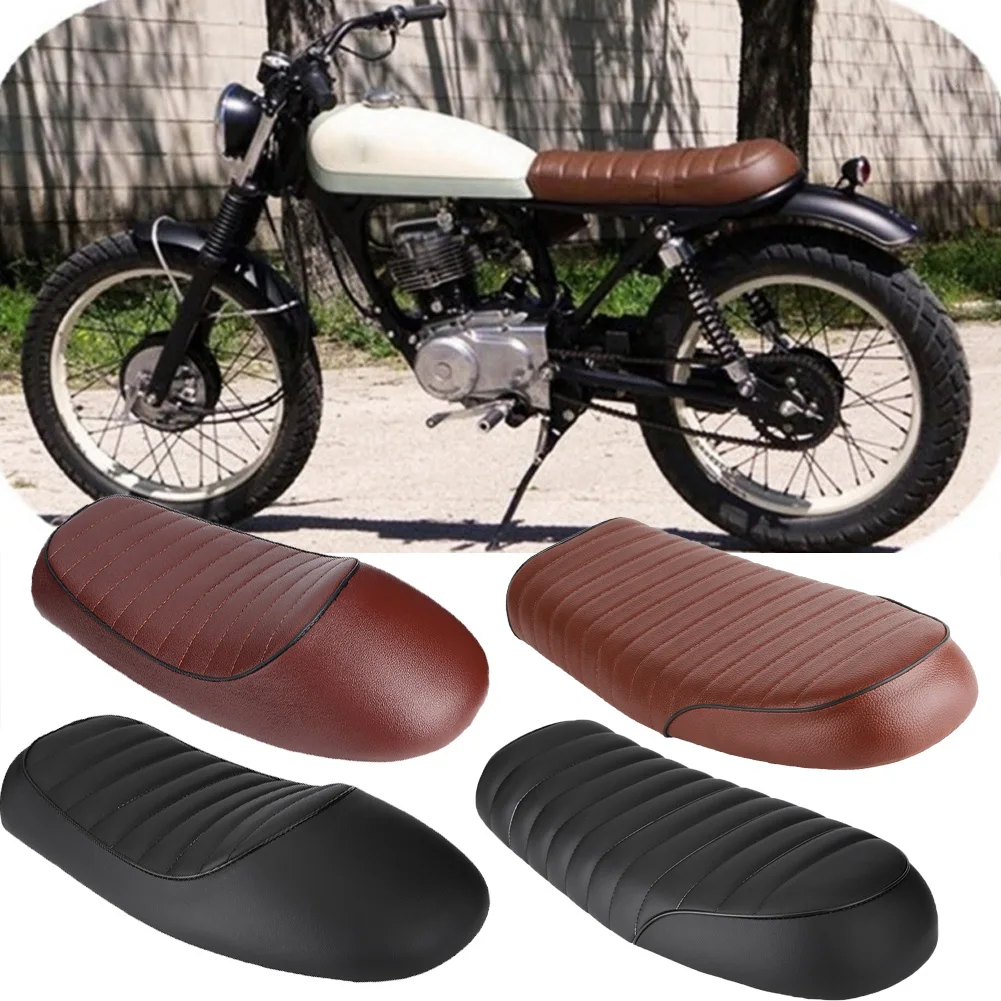 

Motorcycle Cushion PU Leather Vintage Cafe Racer Seat Flat Saddle Cushion For Honda CG125 GN CG CB400SS