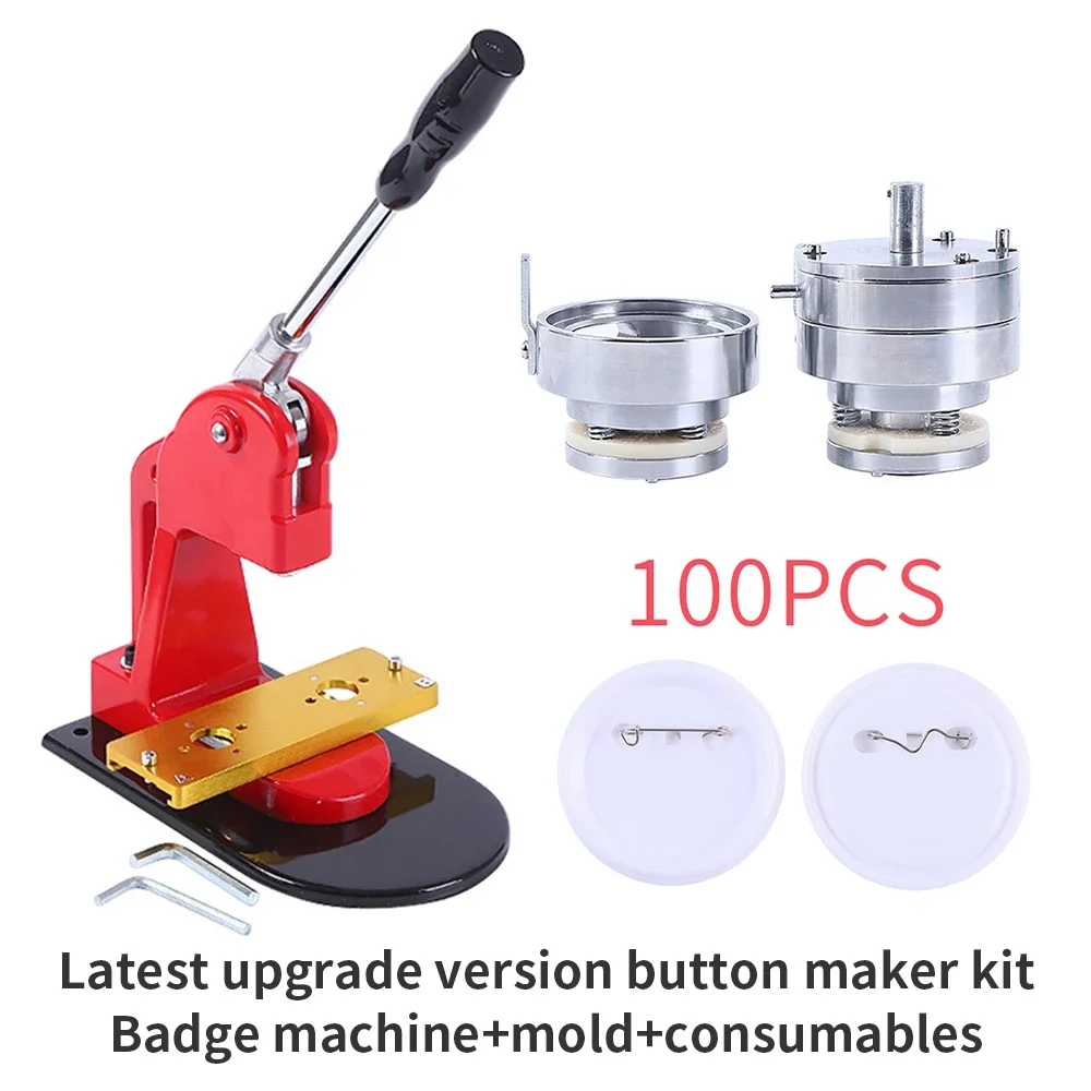 best 75mm badges botton pin making machine DIY Brooch Badges Press Button Maker Tools with 100Pcs Button Parts+machine+Mold