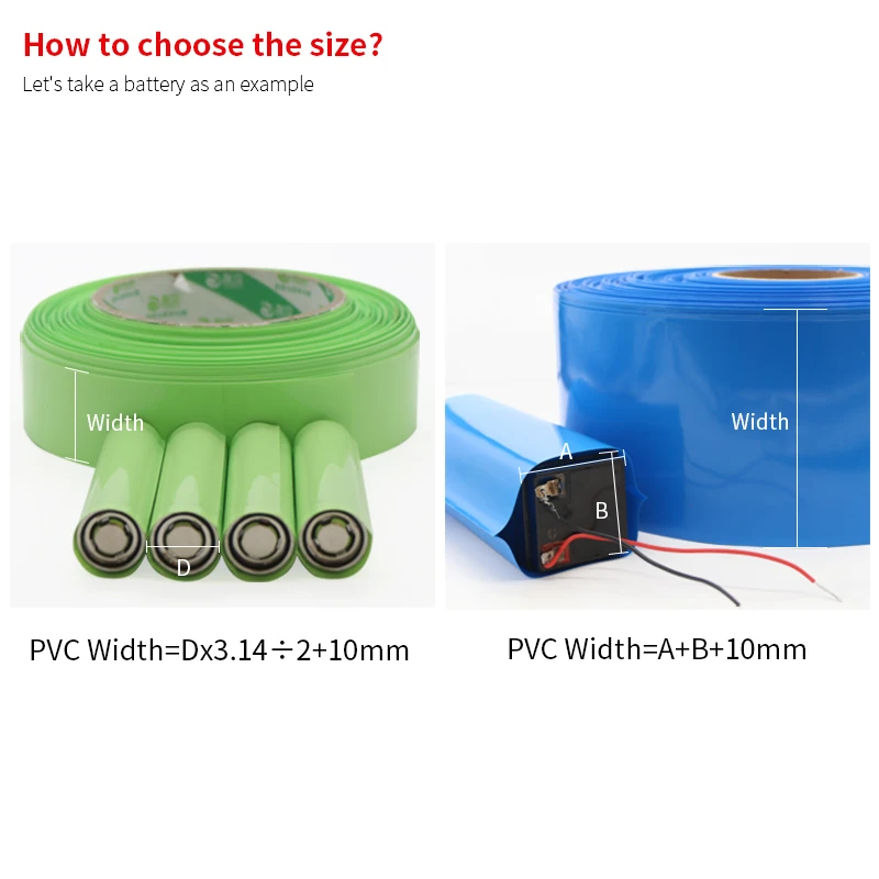 Sourcingmap® 18650 Battery Pack 85mm Light Green PVC Heat Shrinking Tubing Wrap Sleeve 2Meter 
