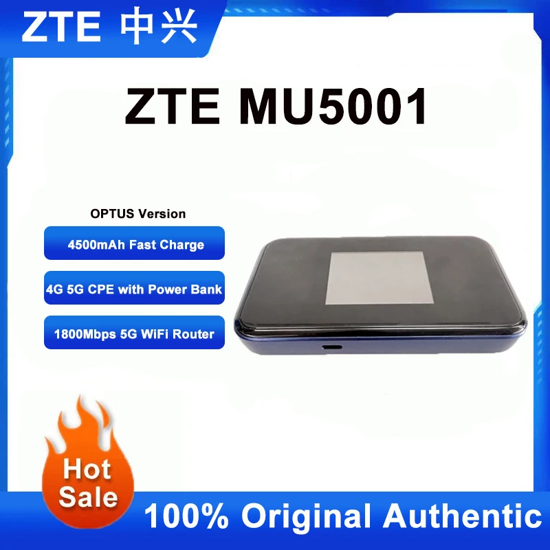 

Original OPTUS Portable WiFi 5G Router MU5001 LTE CAT22 WIFI 6 1800Mbps NSA+SA Mobile Hotspot 5G Router With Sim Card Slot