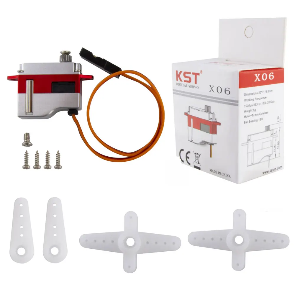 

KST X06 X06H X06N 1.8kg Torque HV Micro Digital Metal Gear Glider Servo Motor for High Performance RC Gliders