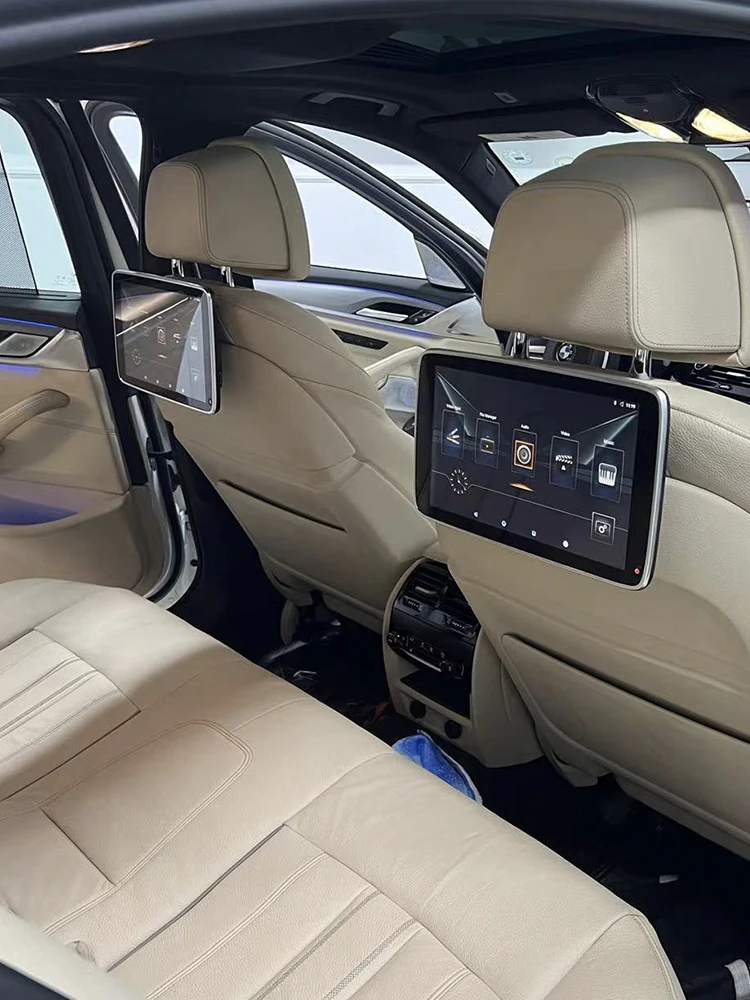 2 قطعة سيارة أندرويد راصد مسند الرأس شاشة لسيارات BMW E46 E90 E60 E87 F10 E39 F11 وأكثر مع 4K Netflix Wifi لوحة اللمس
