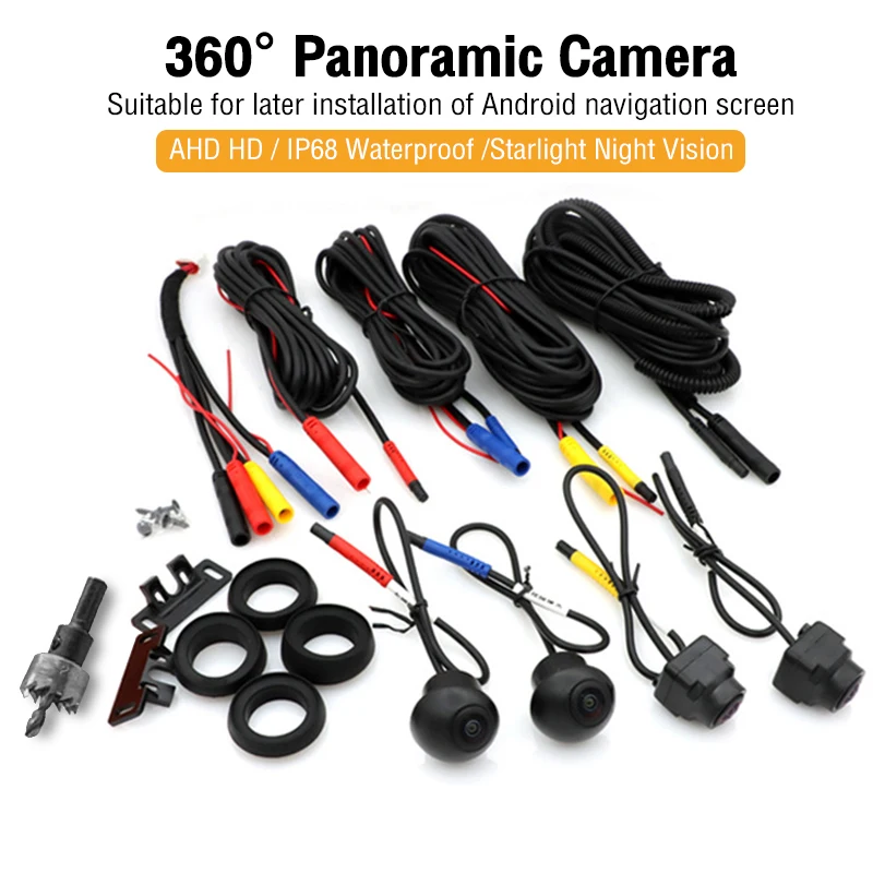 360 Degree Camera 360&deg; Car Panoramic Camera Surround View 1080P AHD Right+Left+Front+Rear View Camera System For Android Auto Radio Night Vision