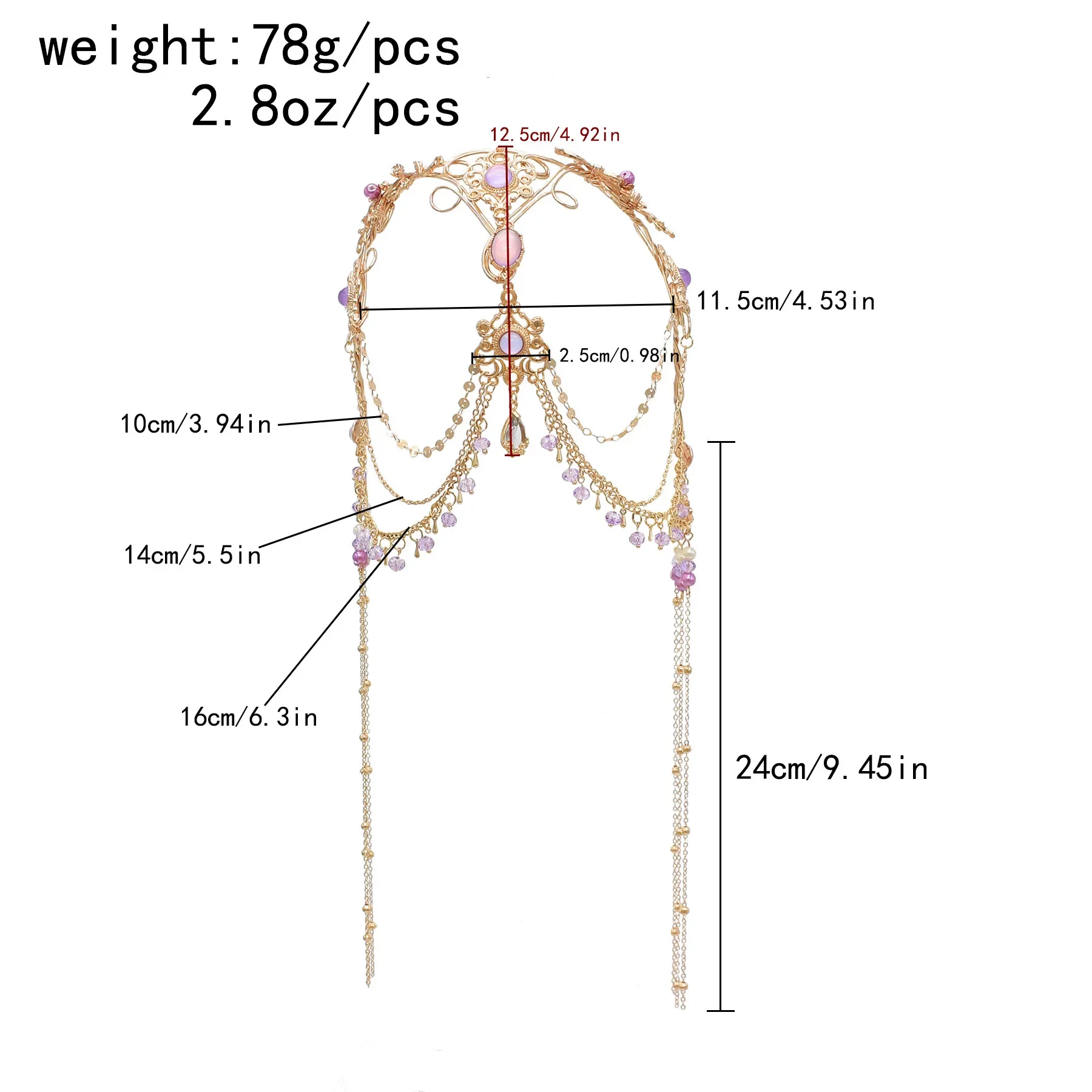 Romantic Wedding Shiny Headband Headdress Princess Jewelry Gift Bead FlowerChain Hair Headwear Girl