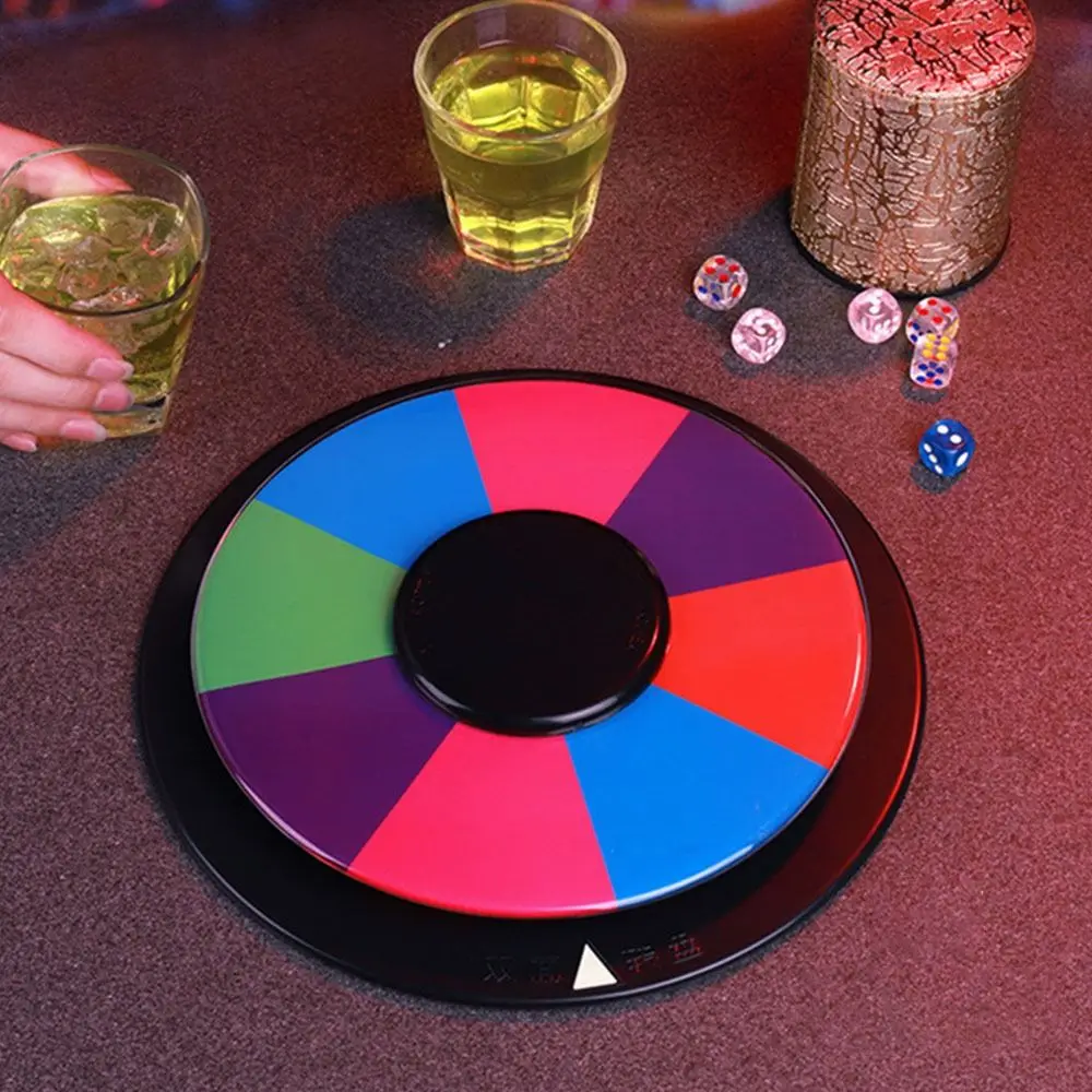 Portable Writable Round Shape DIY Spinning Prize Wheel for Party Color Tabletop Roulette Wheel of Fortune Double-Sided