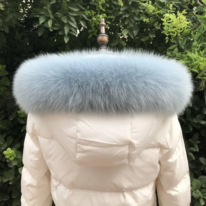 Winter Genuine 100% Real Fox Fur Scarf Fox Straight Collar Scarf Genuine Thick Shawl Natural Fox Fur Collar Real Fox Fur Scarves 3