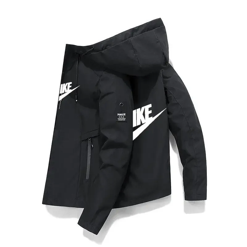 New Spring and Autumn Brand Men's Windproof Zipper Jacket Korean Style High Quality Hooded Baseball Outdoor Sports