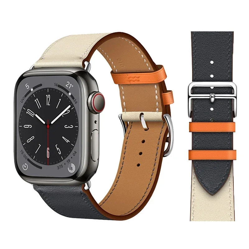 Premium Genuine Leather Watch Strap - Elegant and Versatile Wristband Bracelet