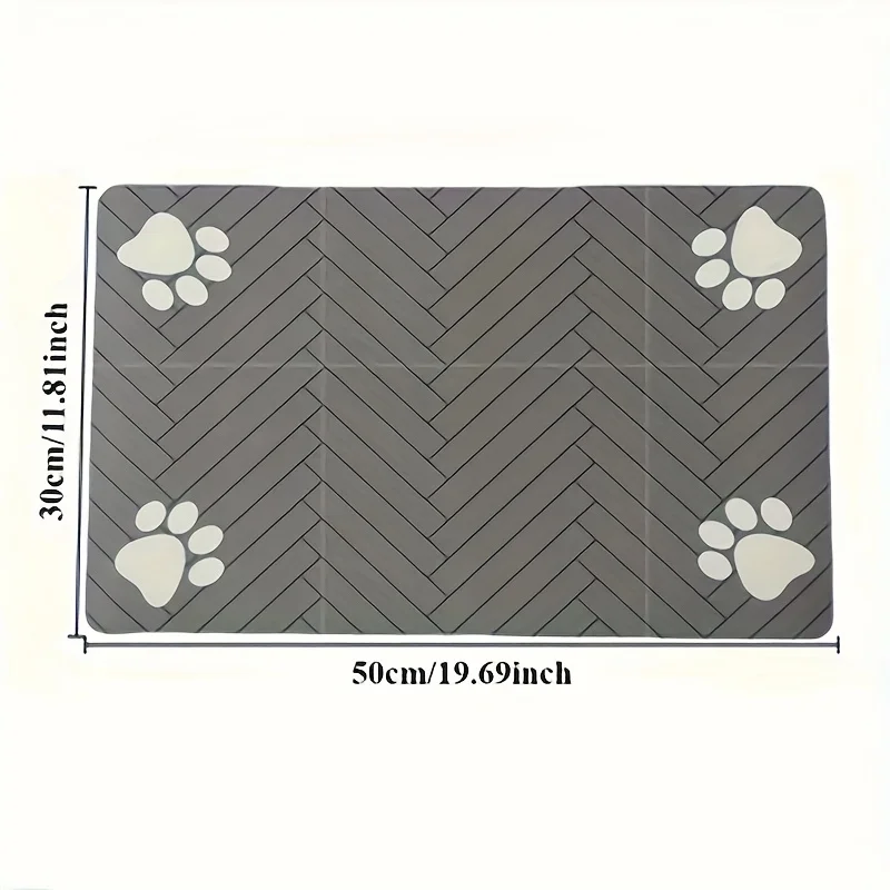 Dog and Cat Feeding Mat - Pet Bowl Mat, 2 Colors To Choose From, Quick Drying Bone Shaped Spacing Feeding Mat, Pet Feeding Mat