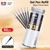 M&G 60pcs Gel Pen Refills 0.5mm Black Bullet Tip Signature Pen Refill Set Smooth Writing for Students Exam Office 1