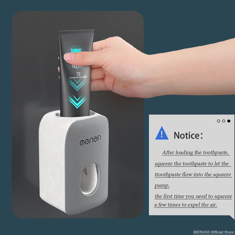 Bathroom Accessories Set Automatic Toothpaste Dispenser Dust-proof Toothbrush Holder Wall Mount Stand Toothpaste Squeezer
