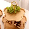 Large Capacity Multi-layer Fruit Tray Flower-Shaped Eco-friendly Fruit Display Plate Easy to Clean Bamboo Display Stand Holiday 3