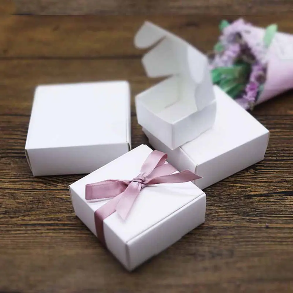 10 stücke 9 Größen kleine Kraft papier box braune Pappe handgemachte Seifen kiste weiße Bastel papier Geschenk box schwarze Verpackung Schmucks cha tulle – Detail 6