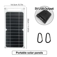 Chargeur solaire USB flexible 5V, panneau photovoltaïque souple, chargeur d'urgence extérieur pour téléphone portable, ventilateur, batterie externe – Indispensable 6